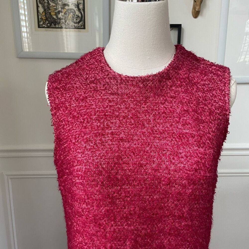 Vintage 60s 2 Piece Skirt Top Raspberry Pink ILGWU XS 4 - Picture 2 of 11